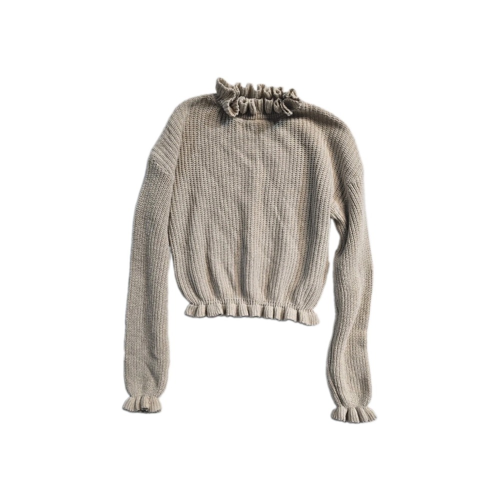 milk and honey woman's Cropped Sweater L Knit Beige